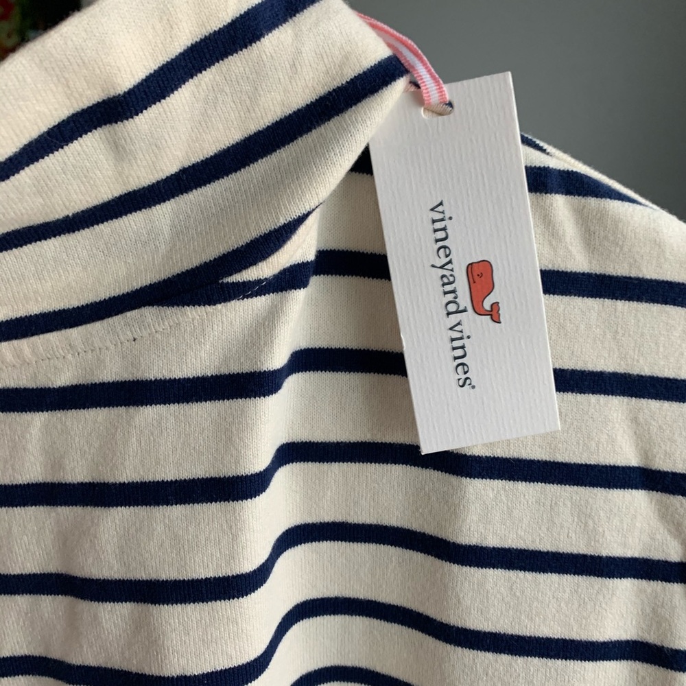 NWT Vineyard Vines Striped Funnel Neck Dress - Picture 9 of 11